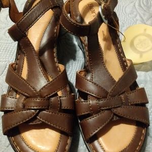Brown Leather BORN Sandals Women's 10 BNWT